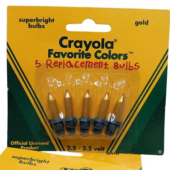 6 Crayola Favorite Colors Superbright 5 Replacement Bulbs Gold Mini Lights 1996 - Picture 2 of 3